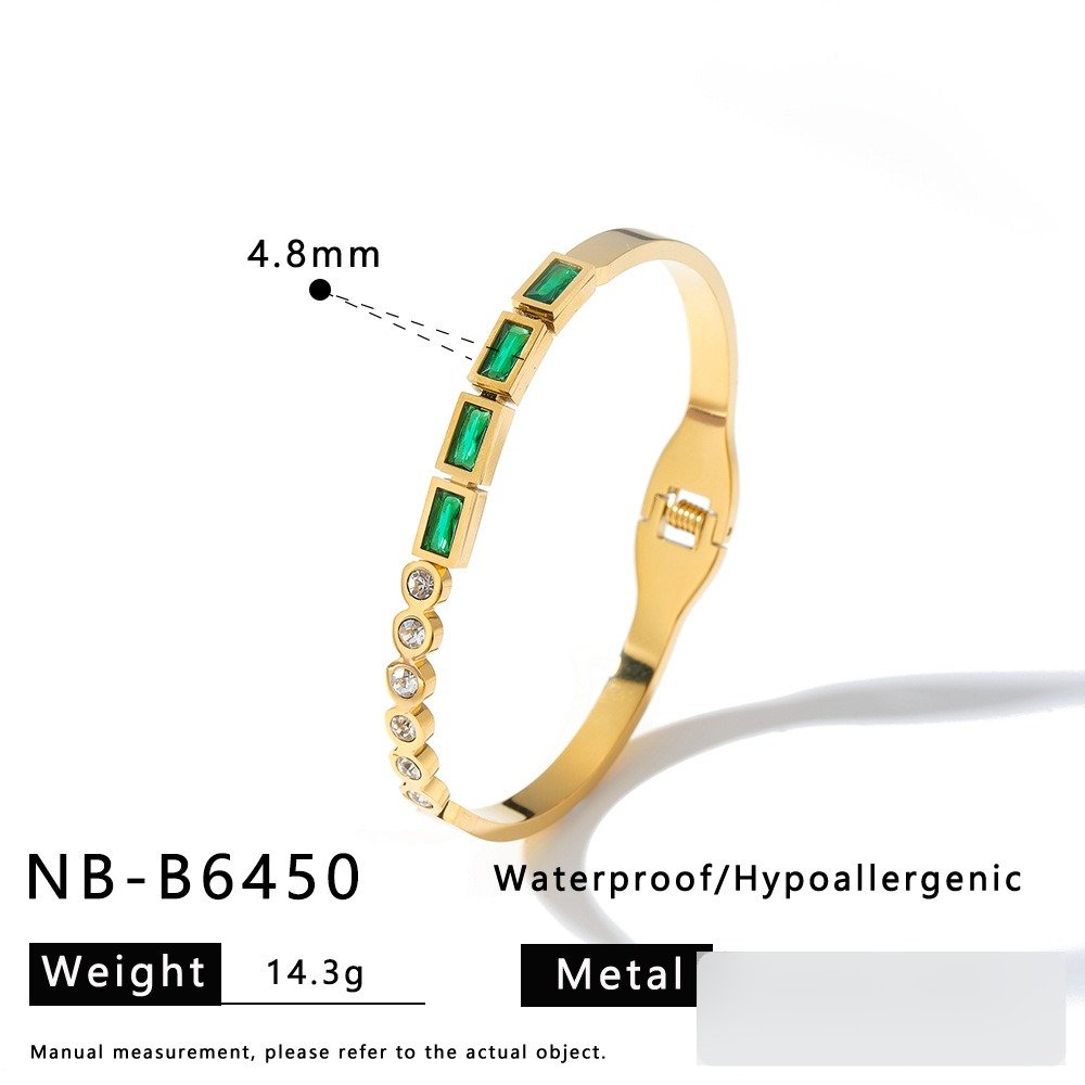 Stainless Steel CZ Geometric Open Jewelry Bracelet Wholesale product image
