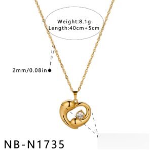 Stainless Steel CZ Heart Jewelry Pendant Wholesale product image