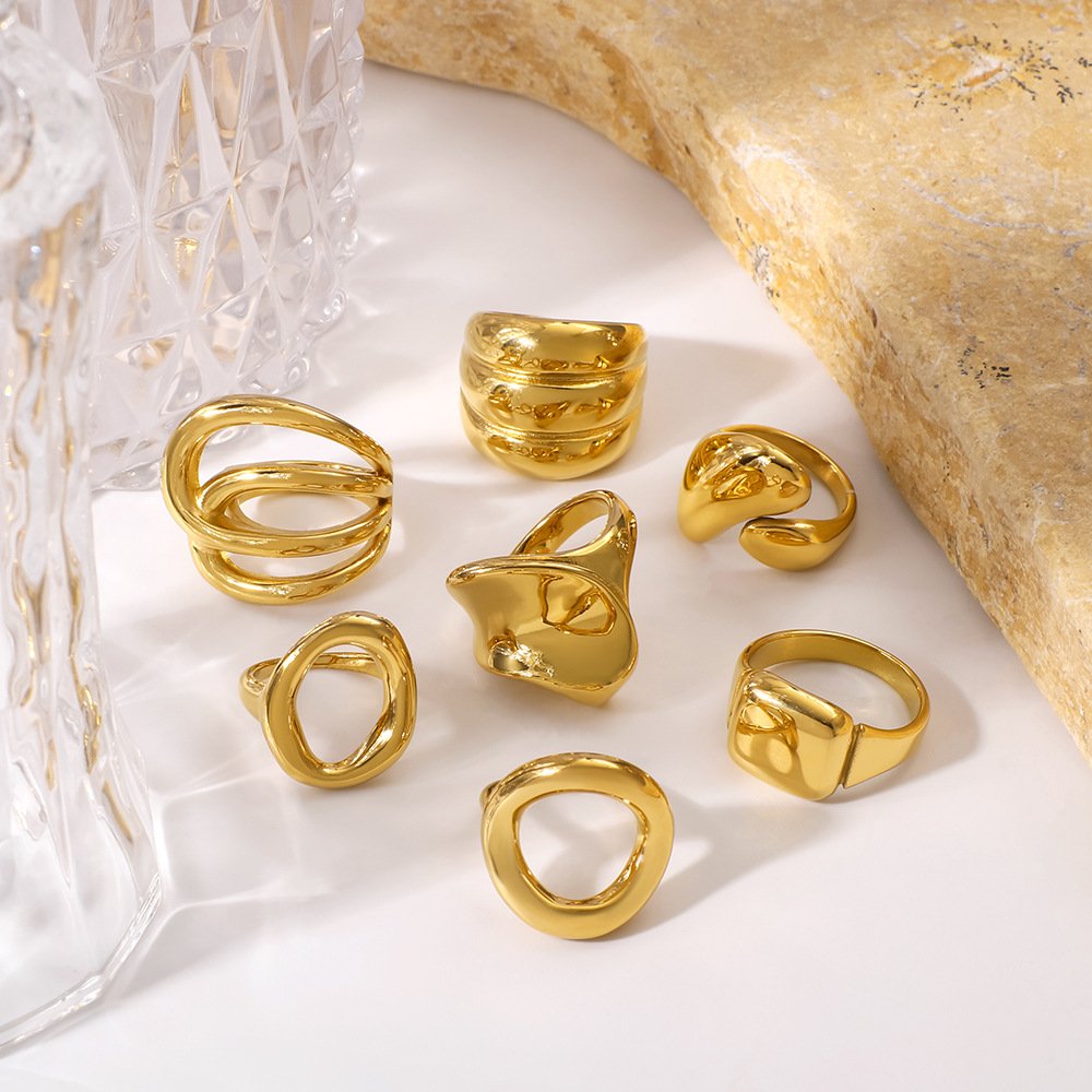 Stainless Steel Hollow Open Ring Wholesale product image