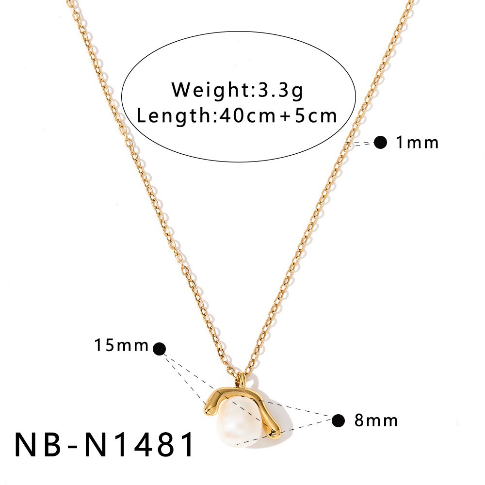 Stainless Steel Pearl Minimalist Jewelry Necklace Wholesale product image