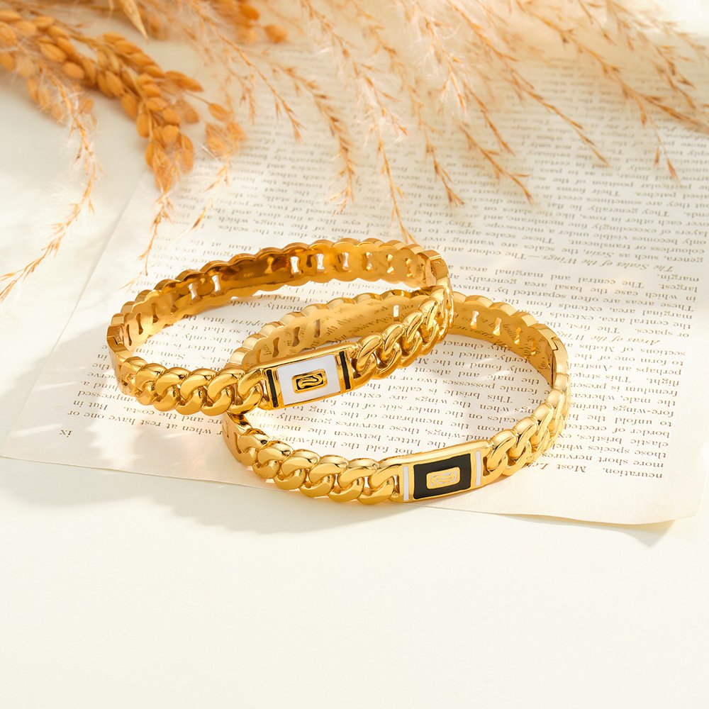 Stainless Steel Vintage Enamel Bangle Wholesale product image