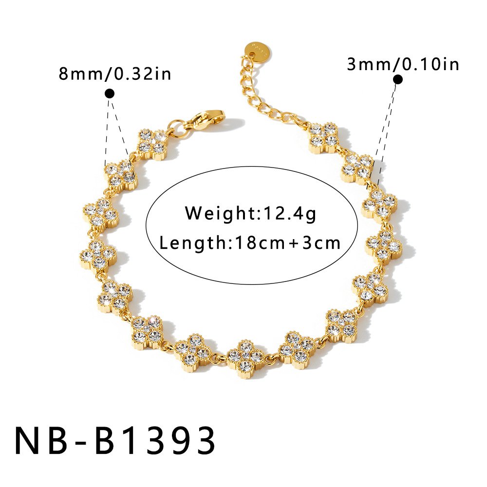 Stainless Steel CZ Flower Jewelry Necklace Wholesale product image
