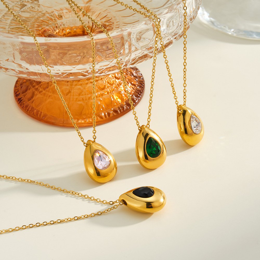 Stainless Steel CZ Minimalist Pendant Wholesale product image