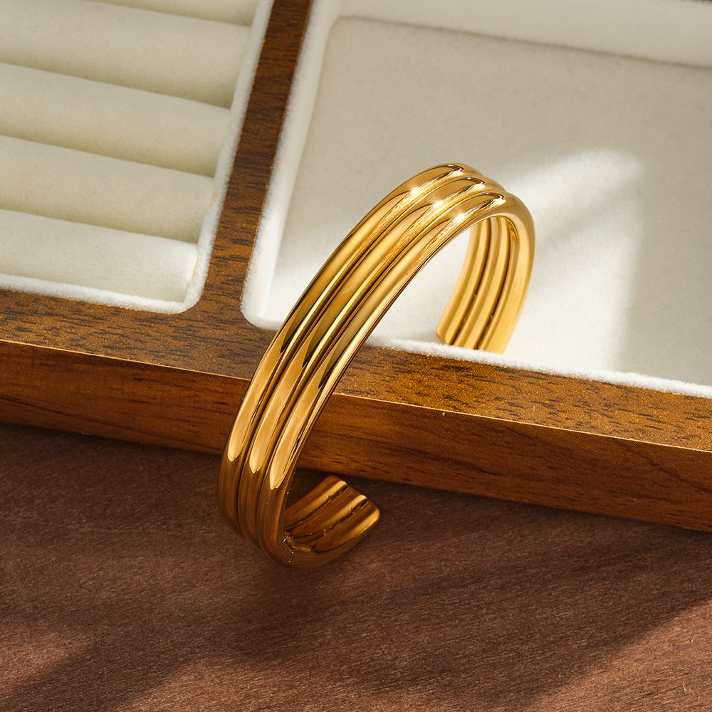 Stainless Steel Geometric Open Bangle Wholesale product image
