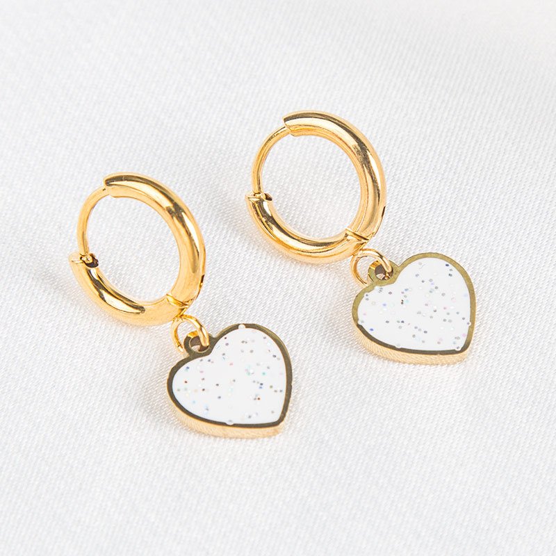 8mm Heart Nail Earrings Wholesale product image