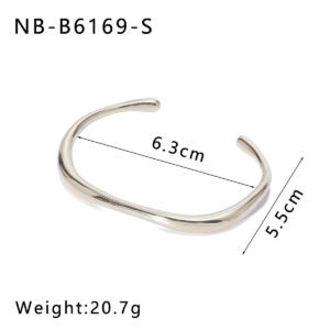 Stainless Steel CZ Heart Geometric Bangle Wholesale product image
