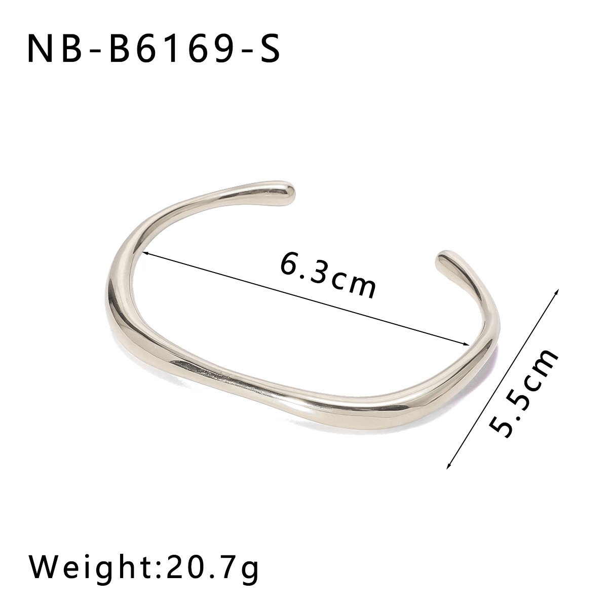 Stainless Steel CZ Heart Geometric Bangle Wholesale product image