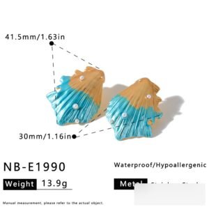 Stainless Steel Pearl Shell Irregular Enamel Earrings Wholesale product image
