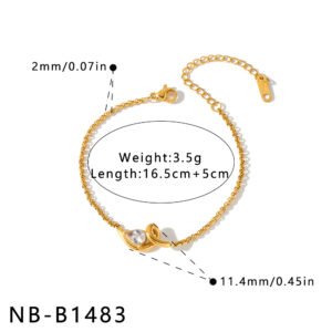 Stainless Steel CZ Geometric Irregular Minimalist Jewelry Bracelet Wholesale product image