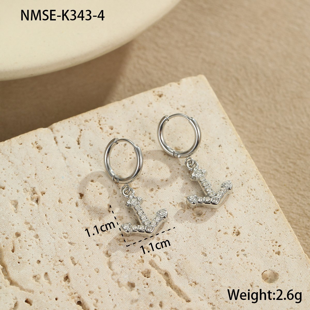 CZ Shell Heart Earrings Wholesale product image