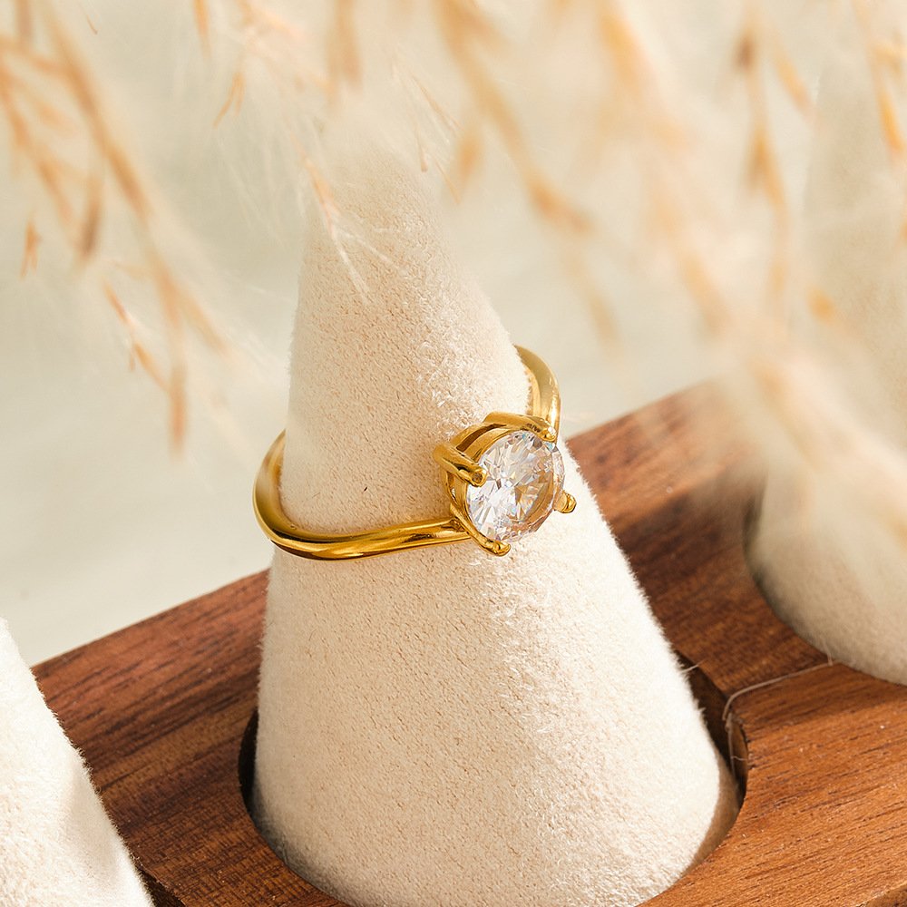 Stainless Steel CZ Geometric Minimalist Ring Style DM5030249 Wholesale product image