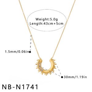 Stainless Steel CZ Flower Minimalist Jewelry Necklace Wholesale product image