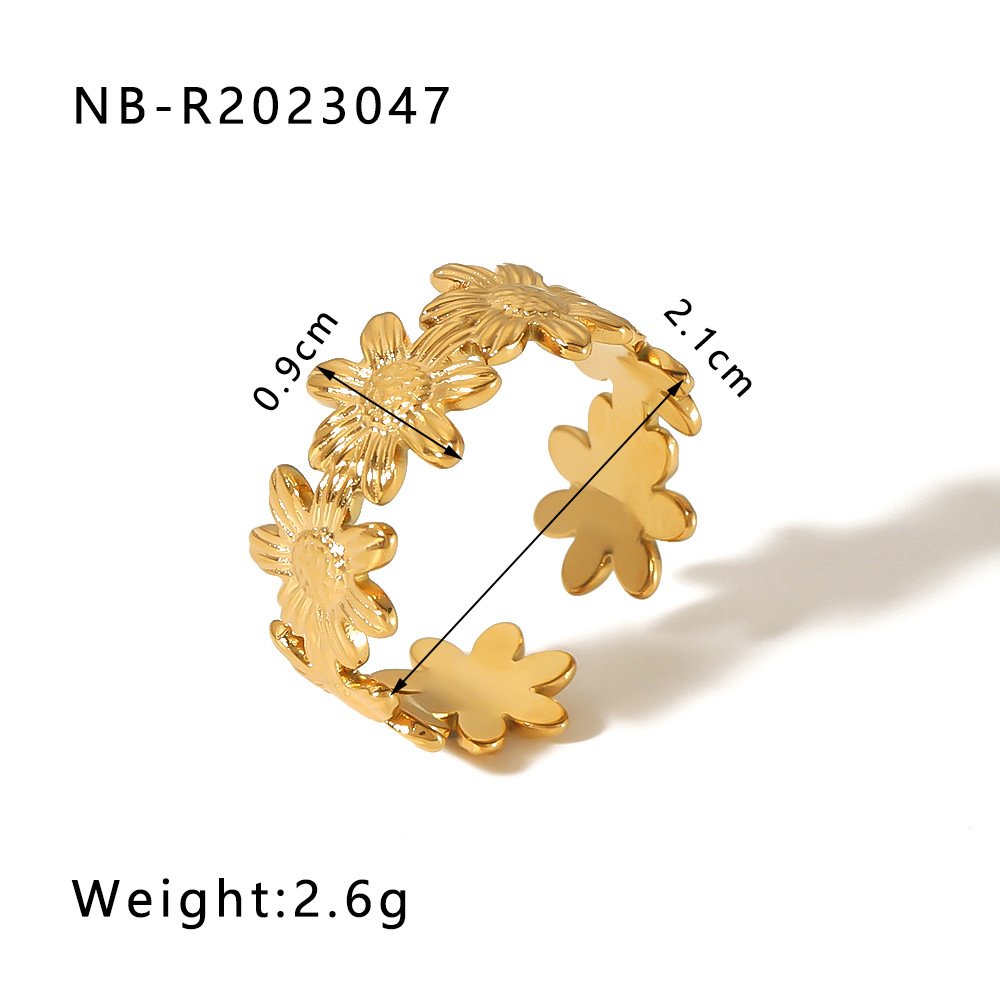 Stainless Steel Heart Geometric Minimalist Open Ring Wholesale product image