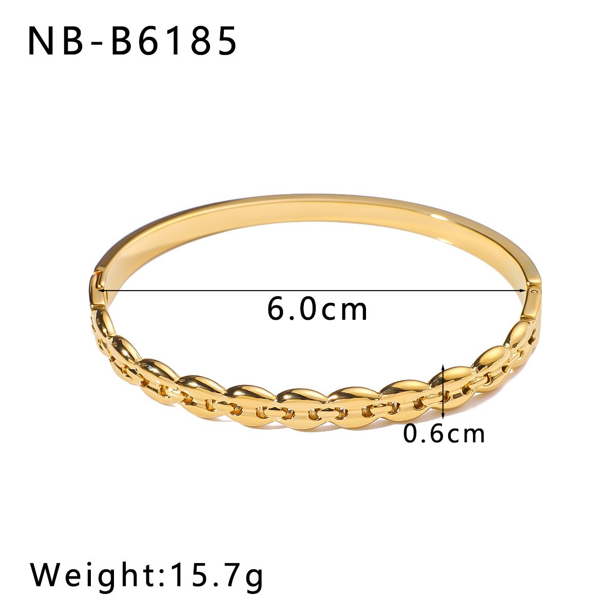 Stainless Steel CZ Geometric Open Bangle Style DM5030008 Wholesale product image