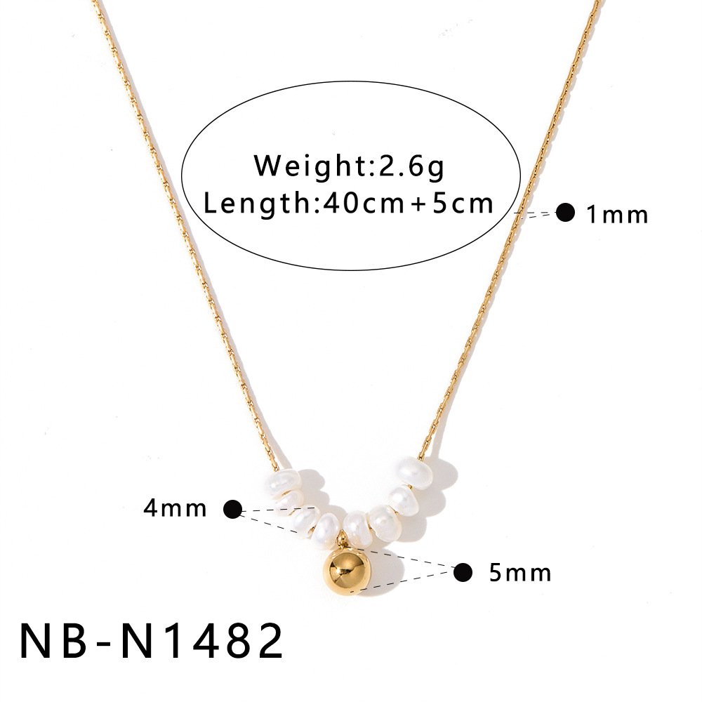 Stainless Steel Pearl Minimalist Jewelry Necklace Wholesale product image
