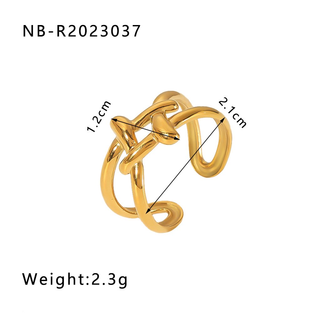 Stainless Steel Heart Geometric Minimalist Open Ring Wholesale product image