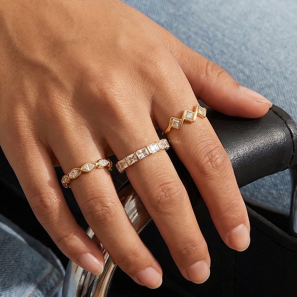Stainless Steel CZ Geometric Minimalist Ring Style DM5030009 Wholesale product image