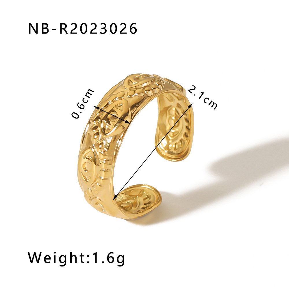 Stainless Steel Heart Geometric Minimalist Open Ring Wholesale product image
