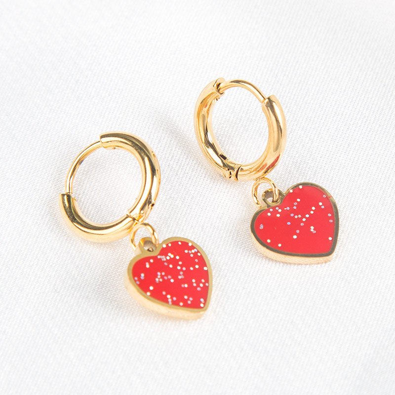 8mm Heart Nail Earrings Wholesale product image