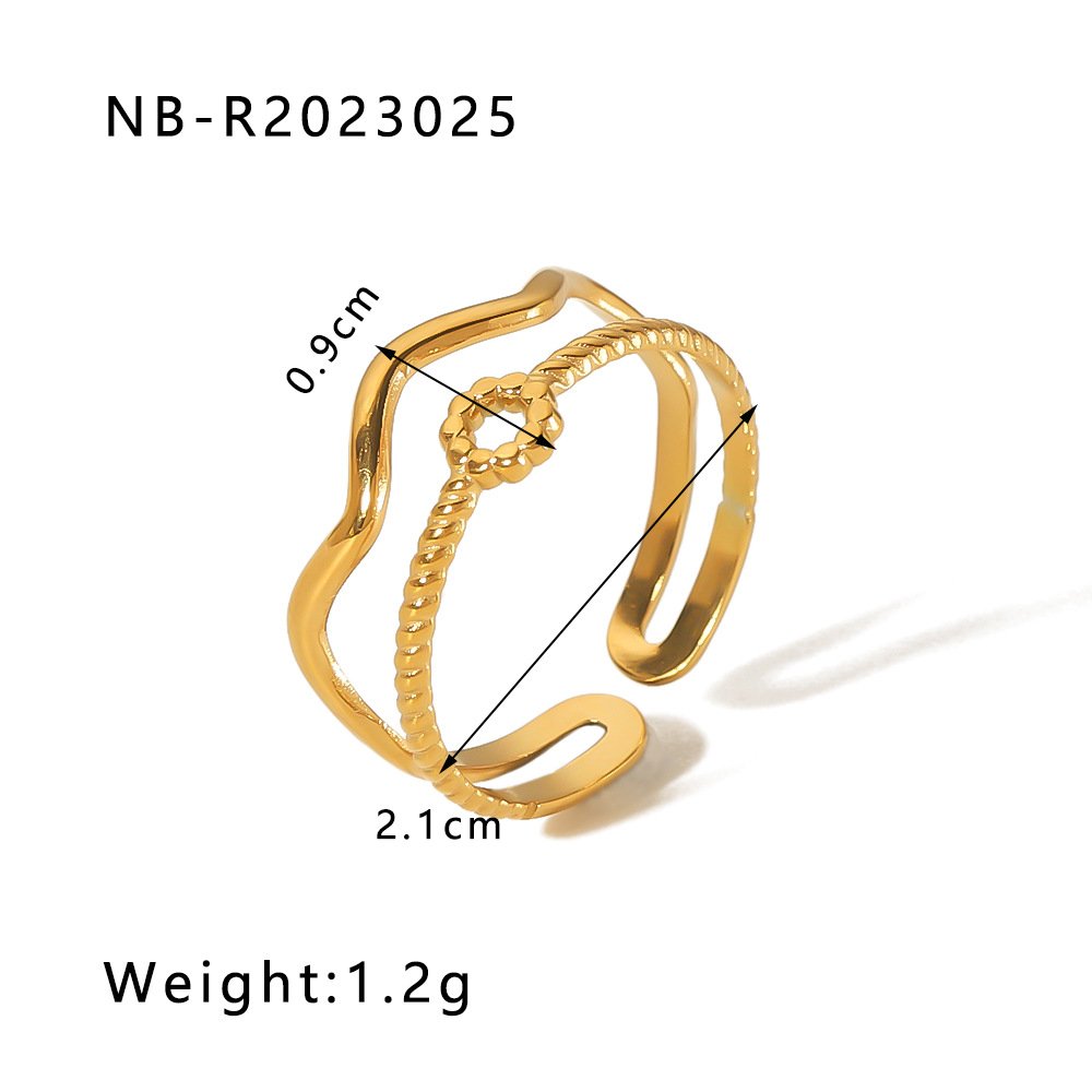 Stainless Steel Heart Geometric Minimalist Open Ring Wholesale product image