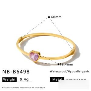 Stainless Steel CZ Heart Bangle Style DM5030054 Wholesale product image