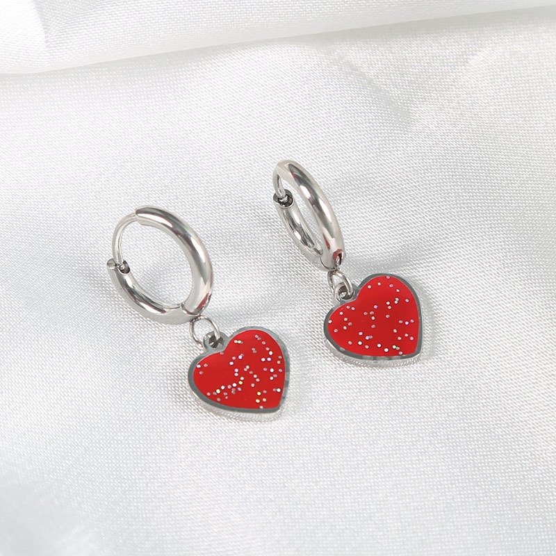 8mm Heart Nail Earrings Wholesale product image