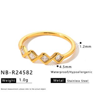 Stainless Steel CZ Geometric Minimalist Ring Style DM5030009 Wholesale product image