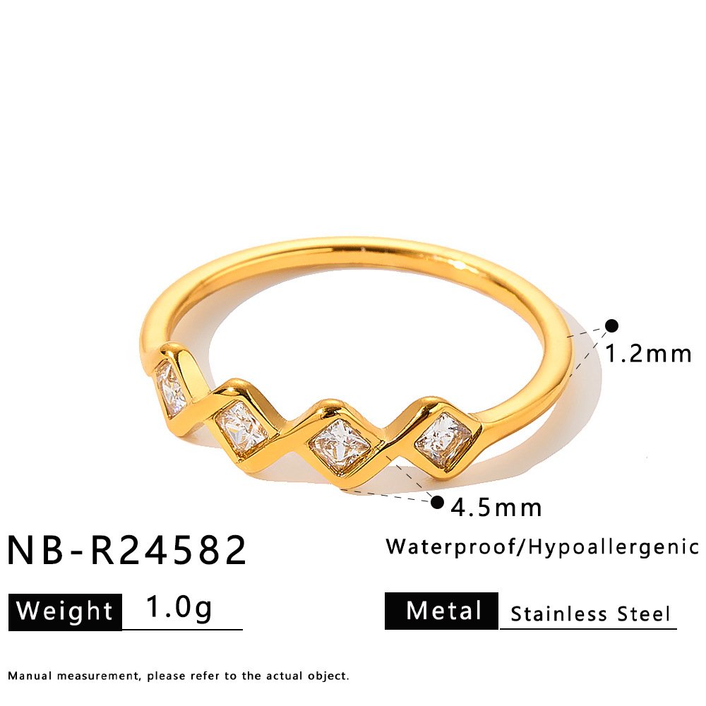 Stainless Steel CZ Geometric Minimalist Ring Style DM5030009 Wholesale product image