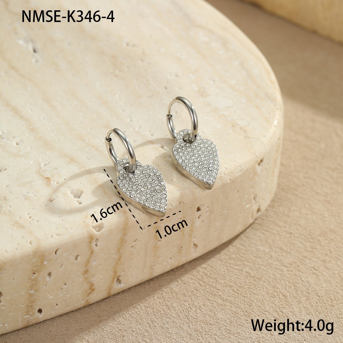 CZ Shell Heart Earrings Wholesale product image