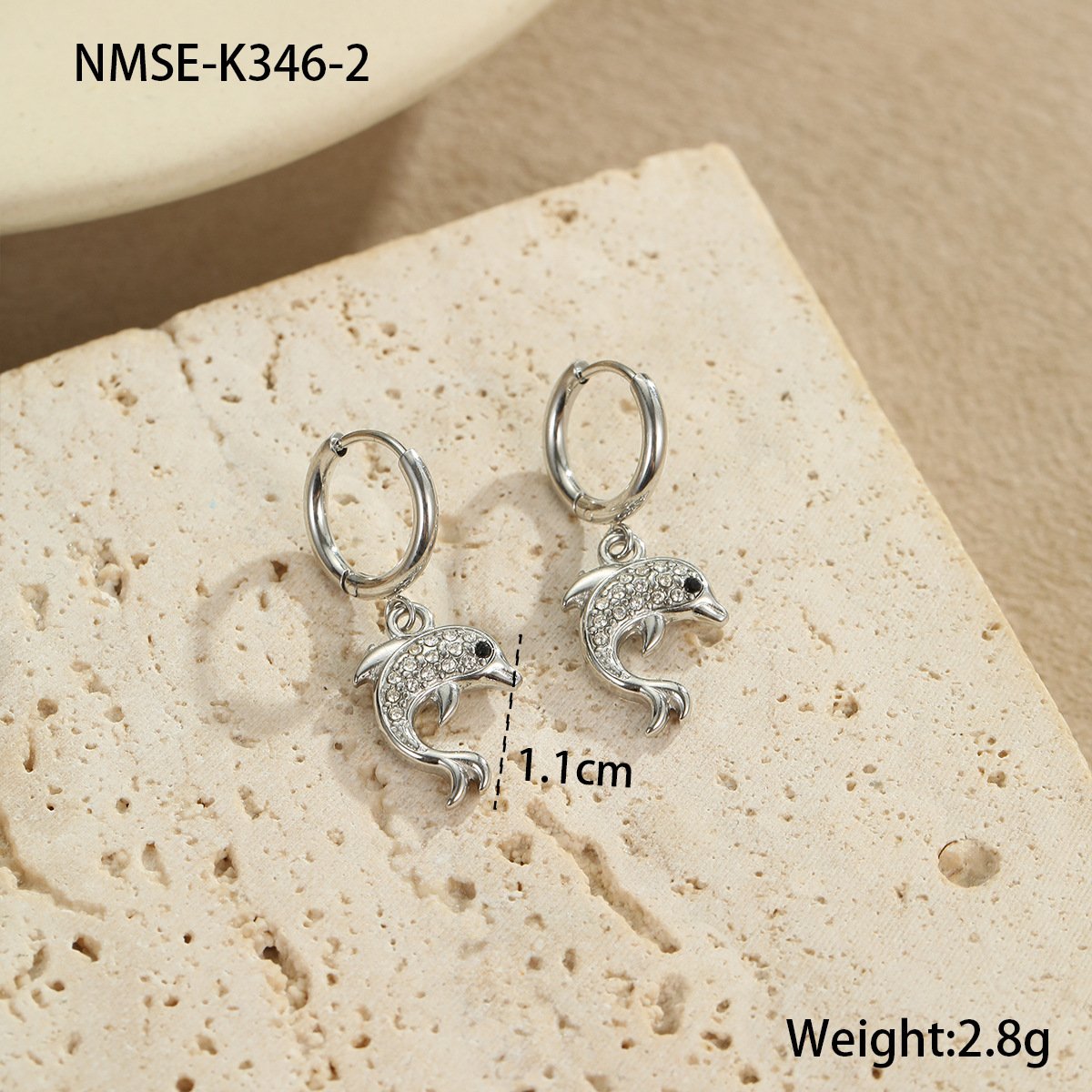 CZ Shell Heart Earrings Wholesale product image