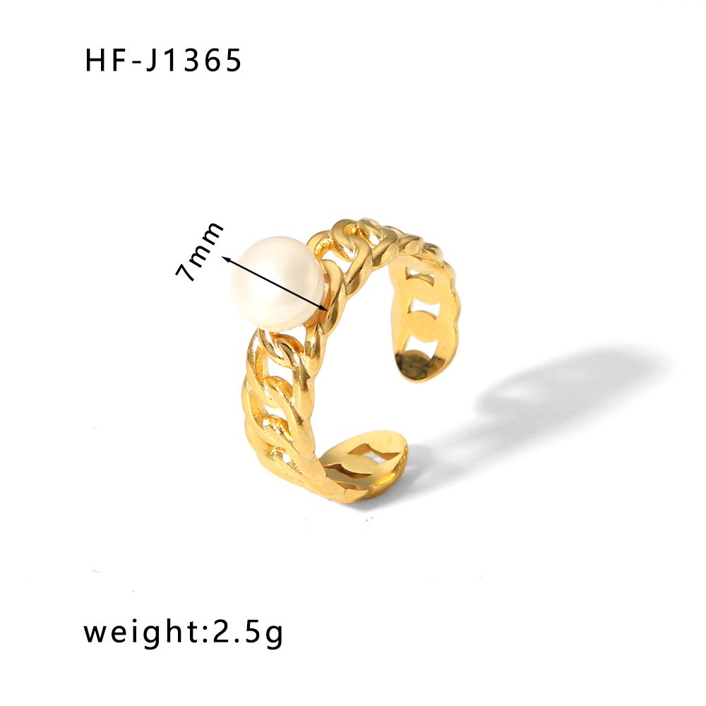 Stainless Steel CZ Vintage Enamel Open Ring Wholesale product image