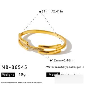 Stainless Steel CZ Geometric Minimalist Bangle Style DM5030022 Wholesale product image