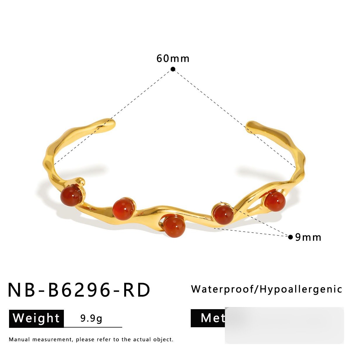 Stainless Steel Pearl Vintage Open Bangle Wholesale product image