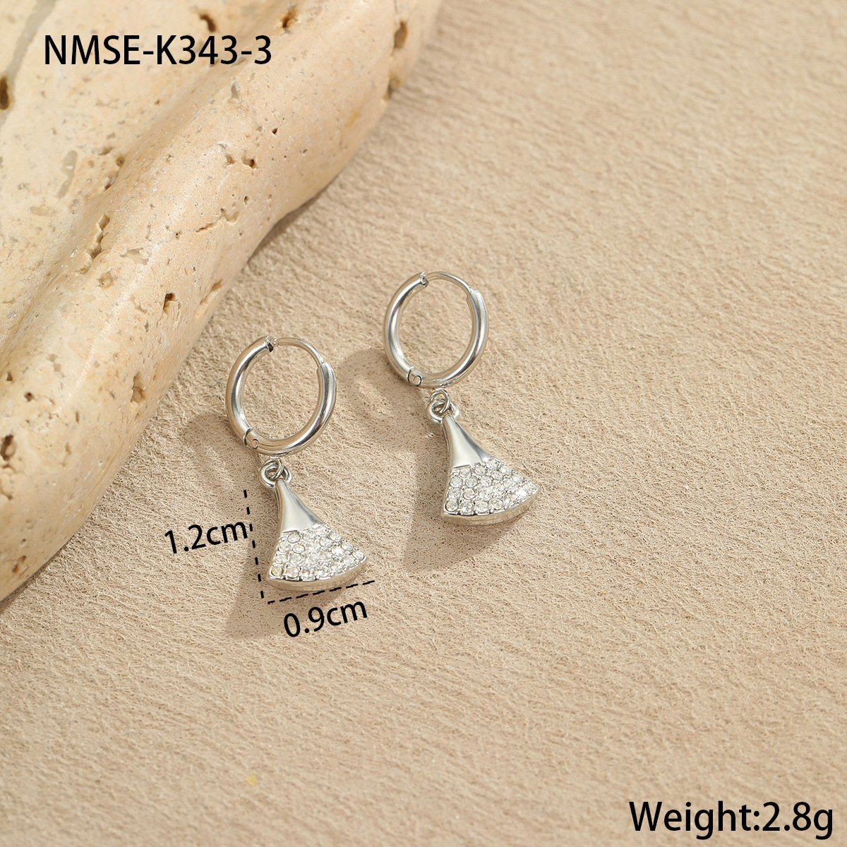 CZ Shell Heart Earrings Wholesale product image