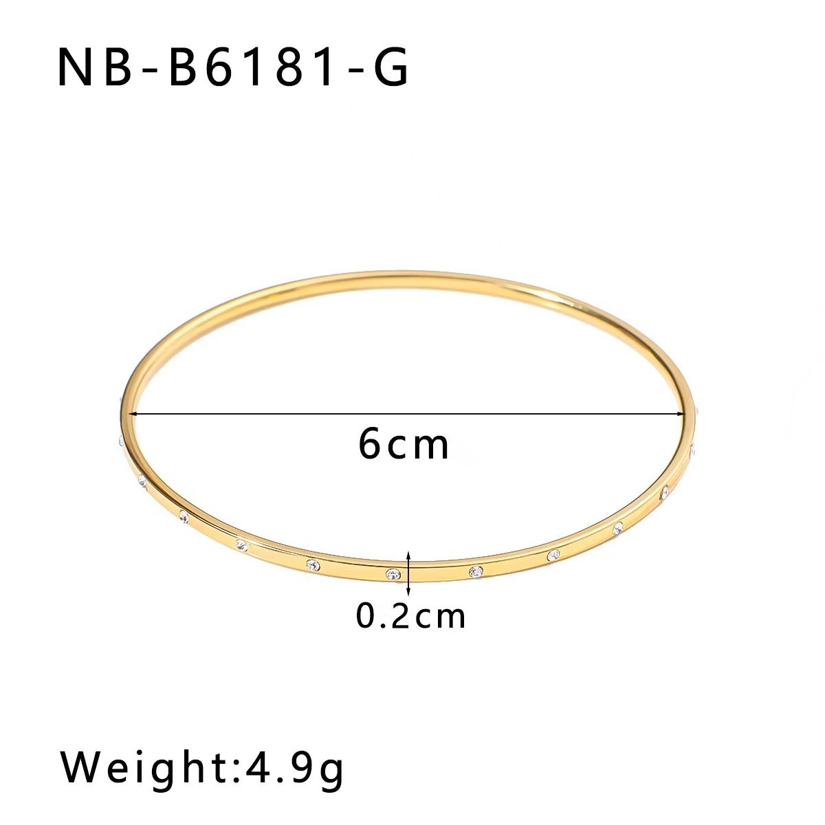 Stainless Steel CZ Geometric Open Bangle Style DM5030008 Wholesale product image