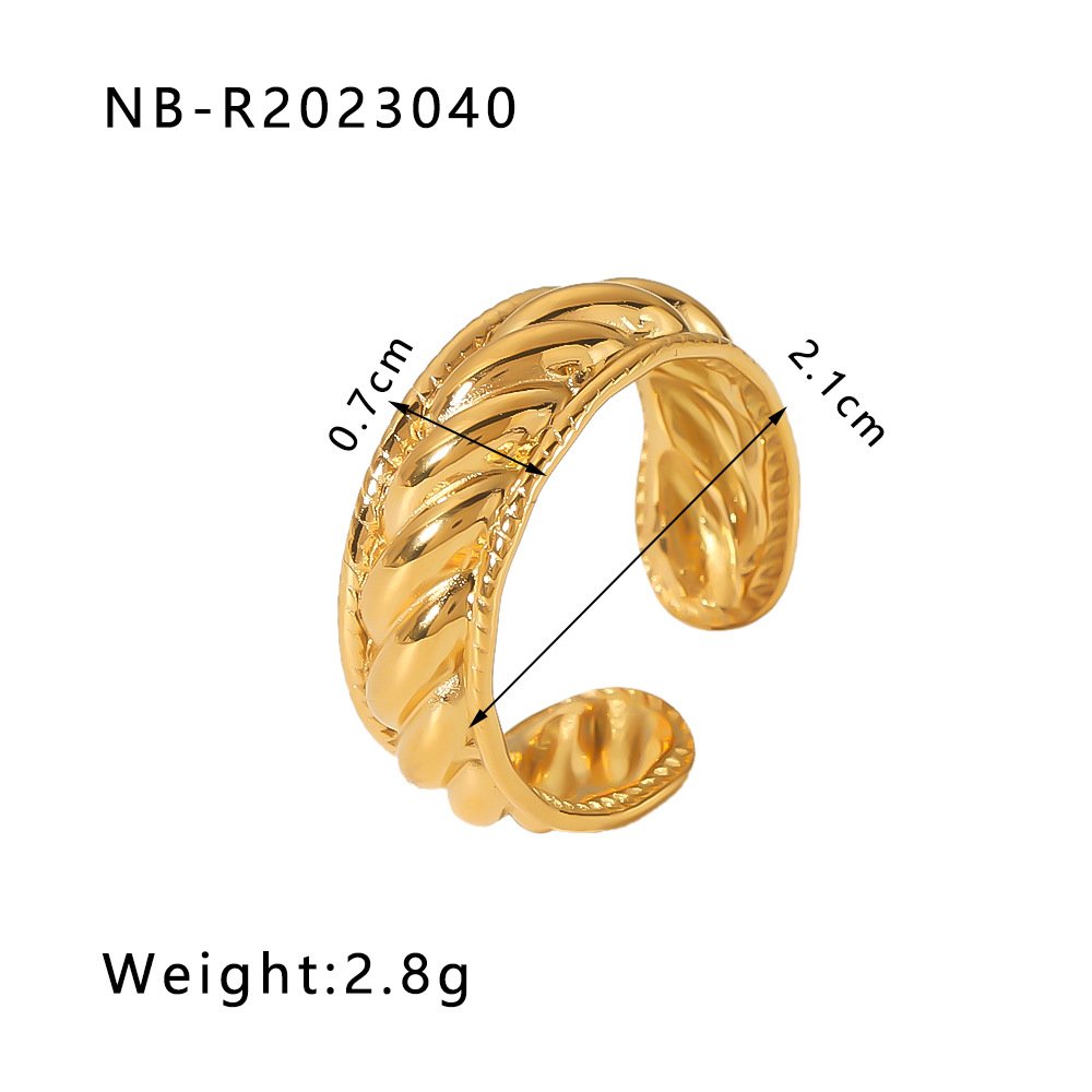 Stainless Steel Heart Geometric Minimalist Open Ring Wholesale product image