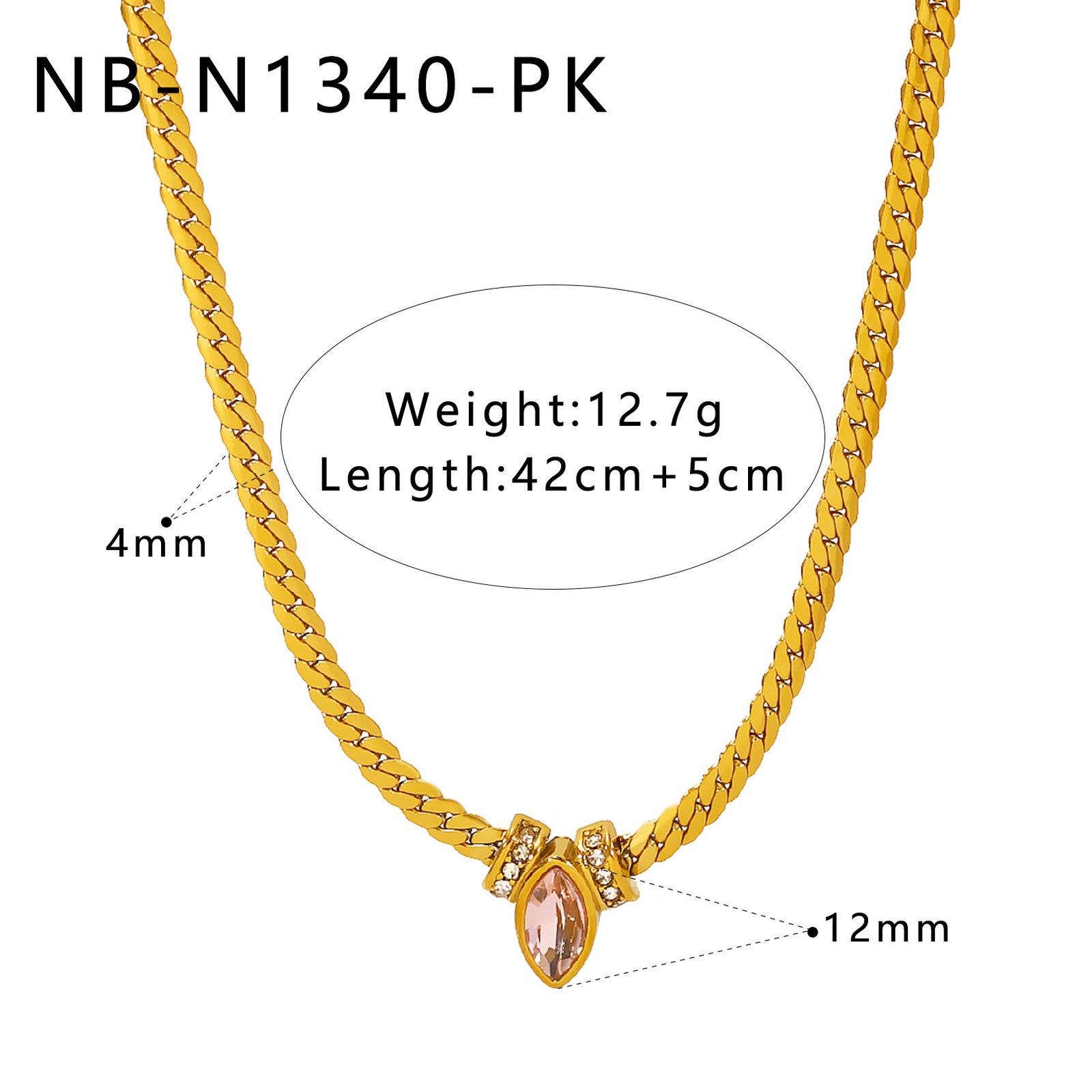 Stainless Steel CZ Snake Minimalist Jewelry Necklace Wholesale product image