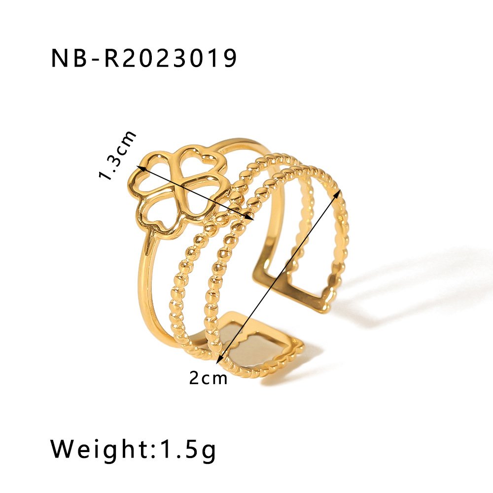 Stainless Steel Heart Geometric Minimalist Open Ring Wholesale product image