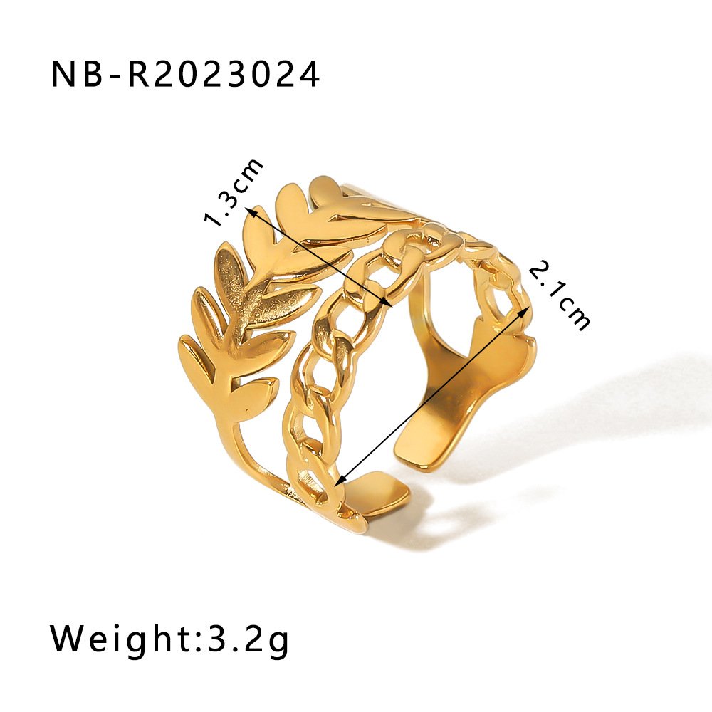 Stainless Steel Heart Geometric Minimalist Open Ring Wholesale product image