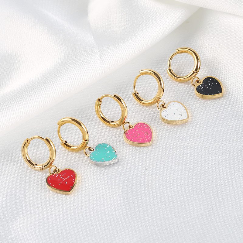 8mm Heart Nail Earrings Wholesale product image