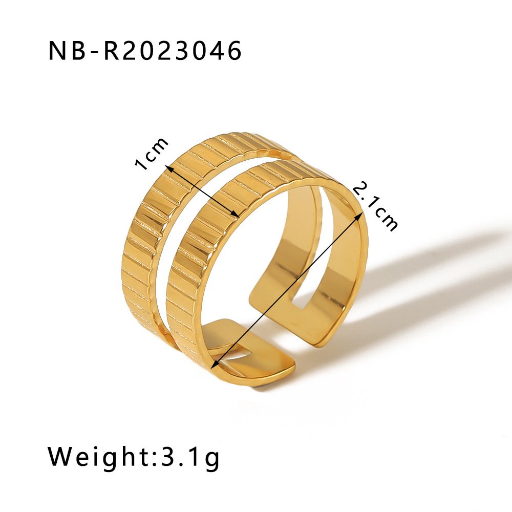 Stainless Steel Heart Geometric Minimalist Open Ring Wholesale product image