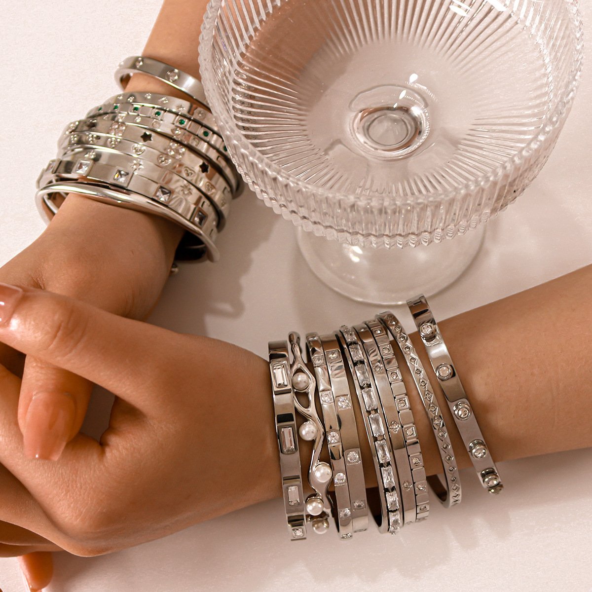 CZ Geometric Vintage Bangle Wholesale product image