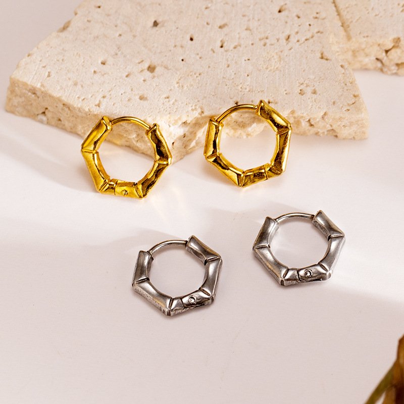 Stainless Steel Bamboo Earrings Wholesale product image