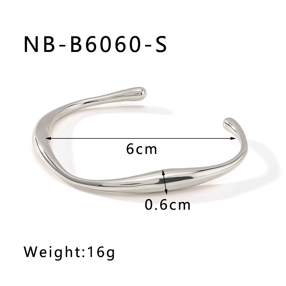 Stainless Steel Irregular Minimalist Open Bangle Wholesale product image