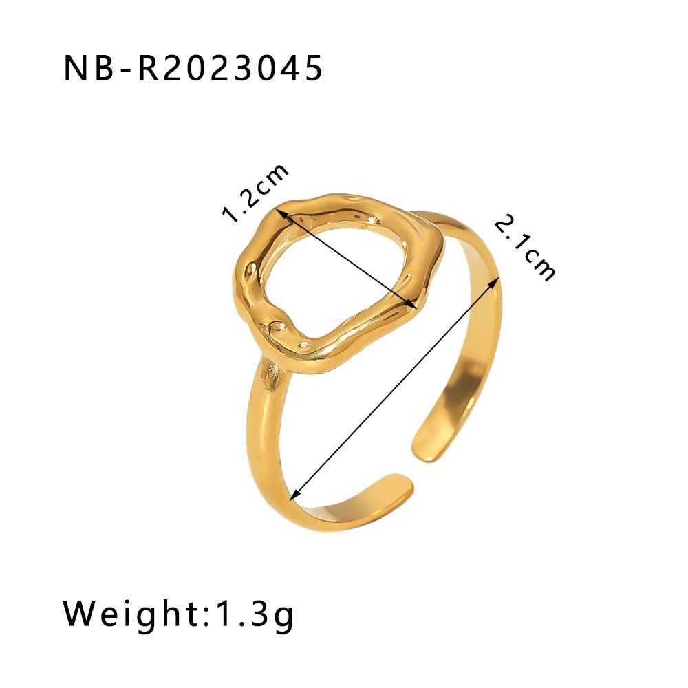 Stainless Steel Heart Geometric Minimalist Open Ring Wholesale product image