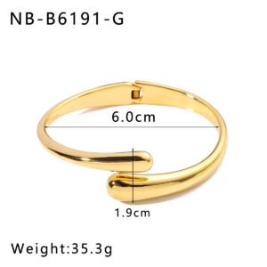 Stainless Steel CZ Geometric Open Bangle Style DM5030008 Wholesale product image