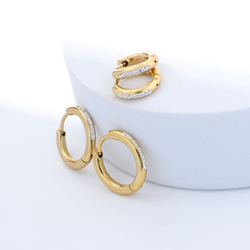 12mm 14mm 8mm 16mm Stainless Steel CZ Earrings Wholesale product image