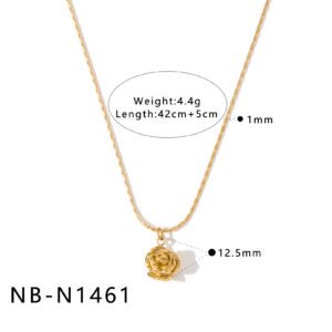 Stainless Steel CZ Flower Minimalist Jewelry Pendant Style DM5030143 Wholesale product image