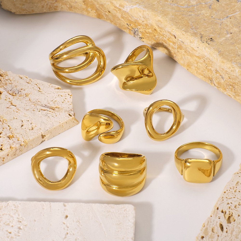 Stainless Steel Hollow Open Ring Wholesale product image