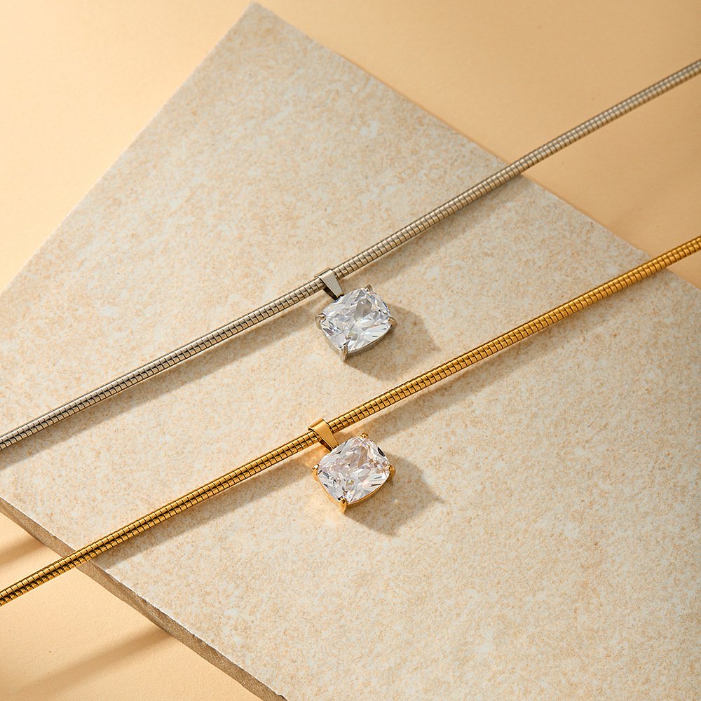 Stainless Steel CZ Minimalist Necklace Style DM5030061 Wholesale product image